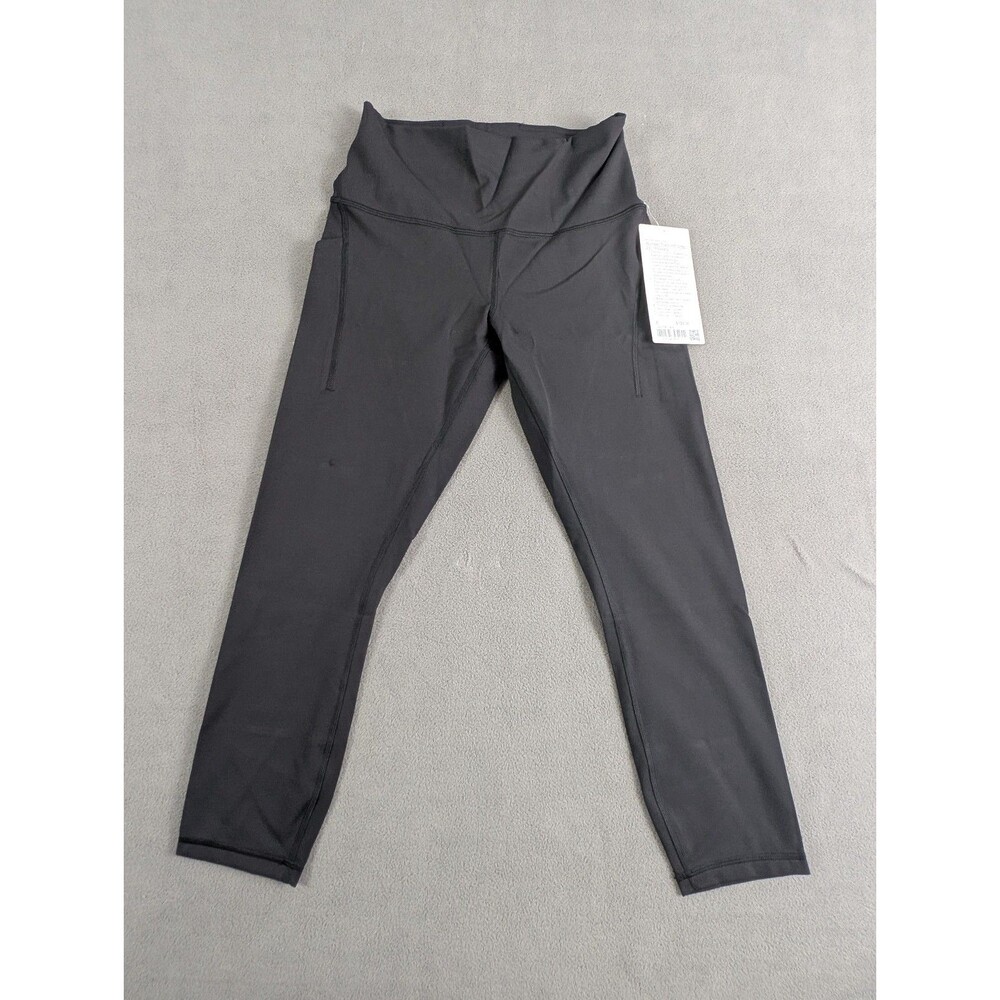 NWT Lululemon Wunder Train High Rise Crop 23" Pockets Black Size 8 LW6CEPS